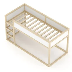 Kinderbett Hochbett BOSWIL 90 x 200 cm 2-in-1 natur/weiss