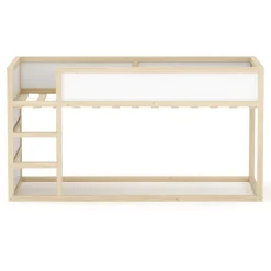 Kinderbett Hochbett BOSWIL 90 x 200 cm 2-in-1 natur/weiss
