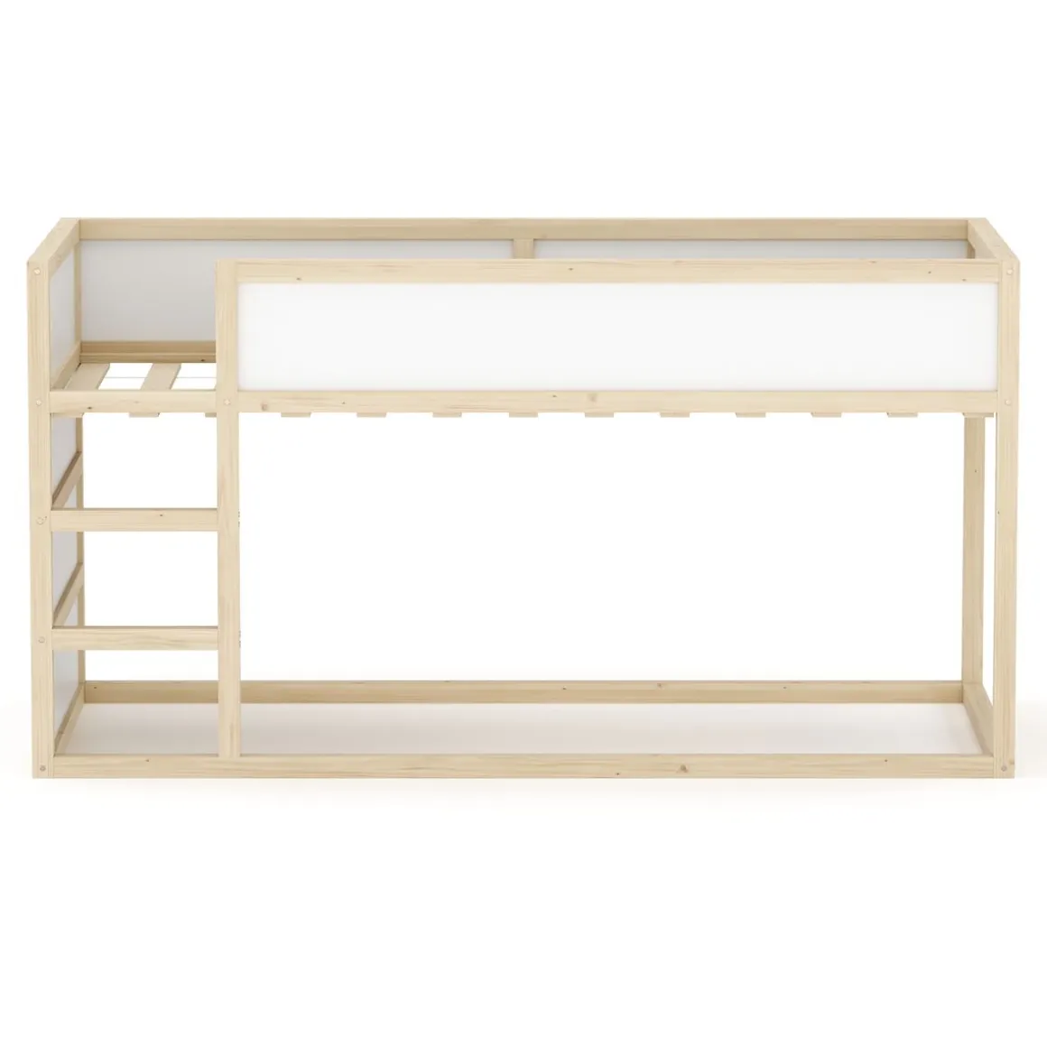 Kinderbett Hochbett BOSWIL 90 x 200 cm 2-in-1 natur/weiss