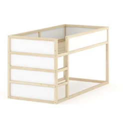 Kinderbett Hochbett BOSWIL 90 x 200 cm 2-in-1 natur/weiss