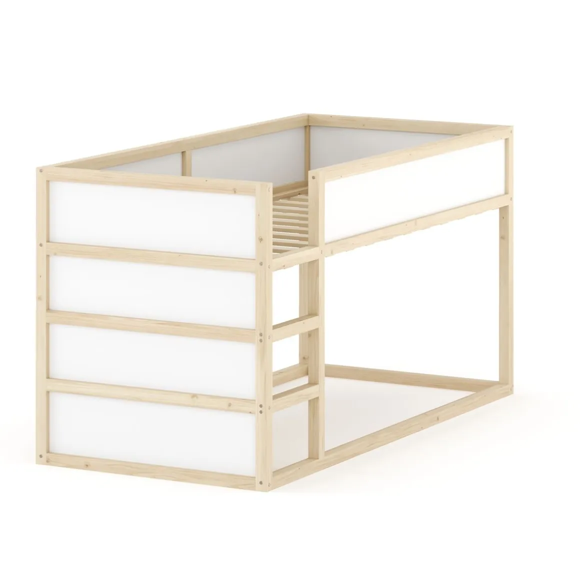 Kinderbett Hochbett BOSWIL 90 x 200 cm 2-in-1 natur/weiss