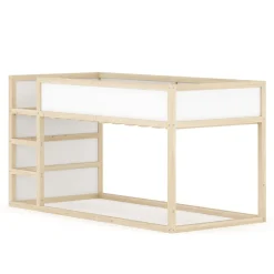 Kinderbett Hochbett BOSWIL 90 x 200 cm 2-in-1 natur/weiss