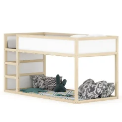 Kinderbett Hochbett BOSWIL 90 x 200 cm 2-in-1 natur/weiss