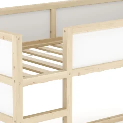 Kinderbett Hochbett BOSWIL 90 x 200 cm 2-in-1 natur/weiss
