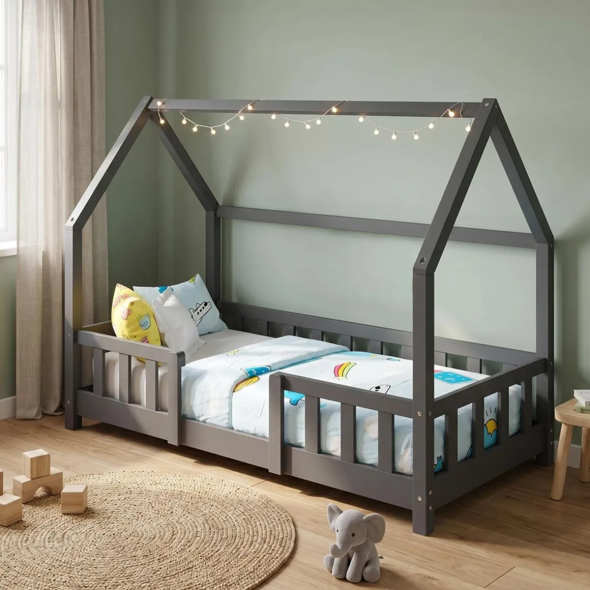 Kinderbett MAISON 70 x 140 cm anthrazit