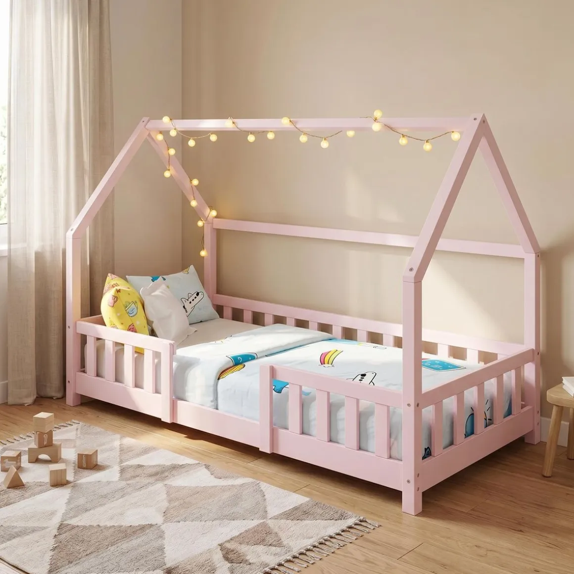 Kinderbett MAISON 80 x 160 cm rosa