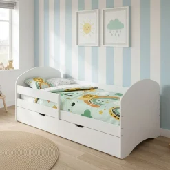 Kinderbett mit Schublade MICKEY 80 x 160 cm weiss