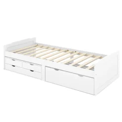 Kinderbett mit Schubladen EMMANUELLE 90 x 200 cm weiss