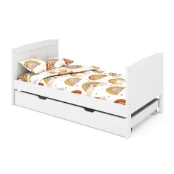 Kinderbett RAYA mit Schublade 70 x 140 cm weiss