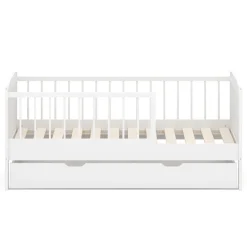 Kinderbett RAYA mit Schublade 70 x 140 cm weiss