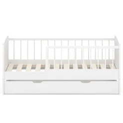 Kinderbett RAYA mit Schublade 70 x 140 cm weiss