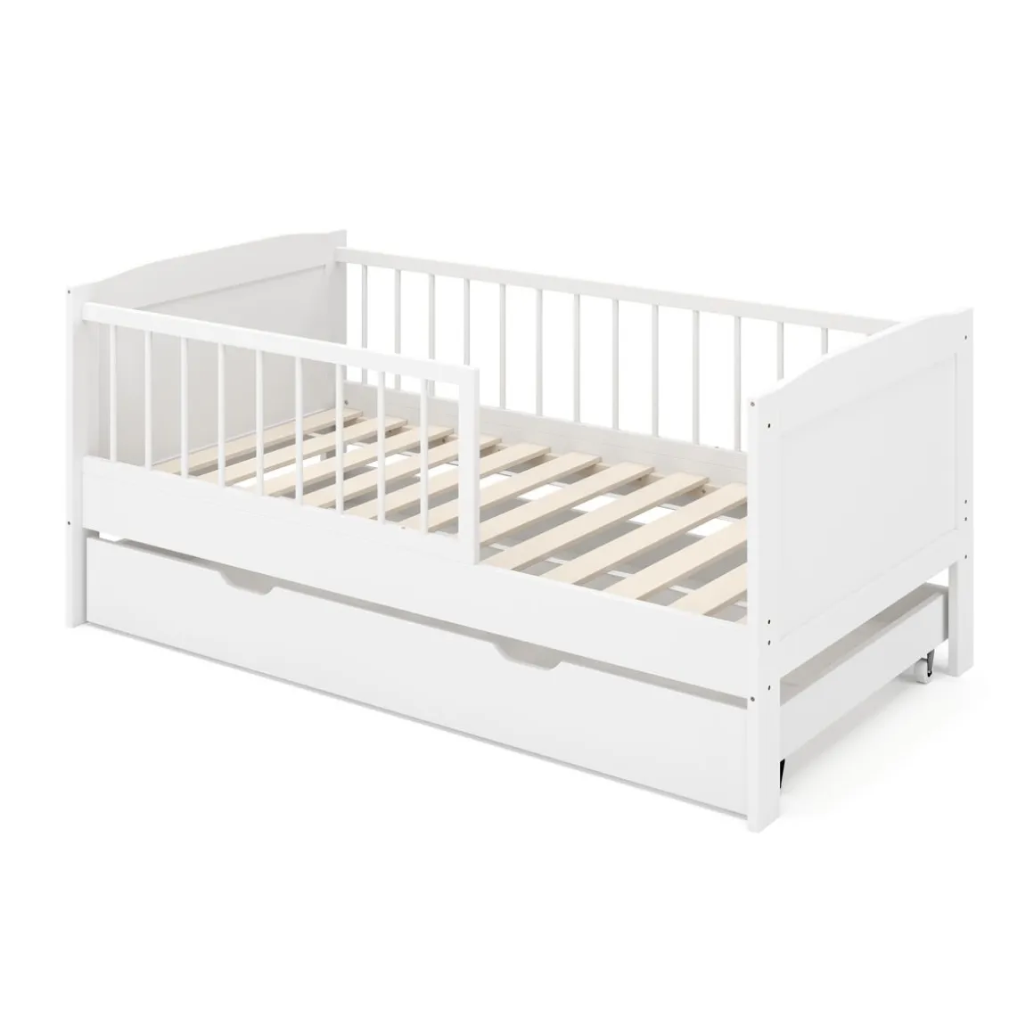 Kinderbett RAYA mit Schublade 70 x 140 cm weiss