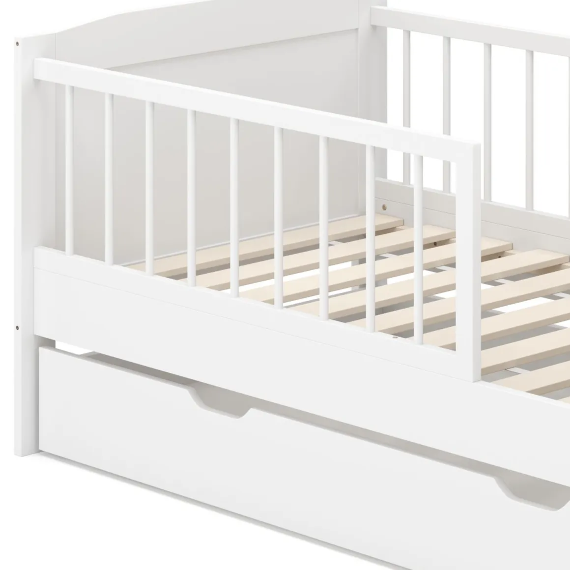 Kinderbett RAYA mit Schublade 70 x 140 cm weiss