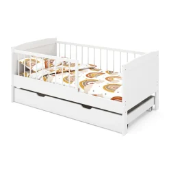 Kinderbett RAYA mit Schublade 70 x 140 cm weiss