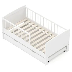 Kinderbett RAYA mit Schublade 70 x 140 cm weiss