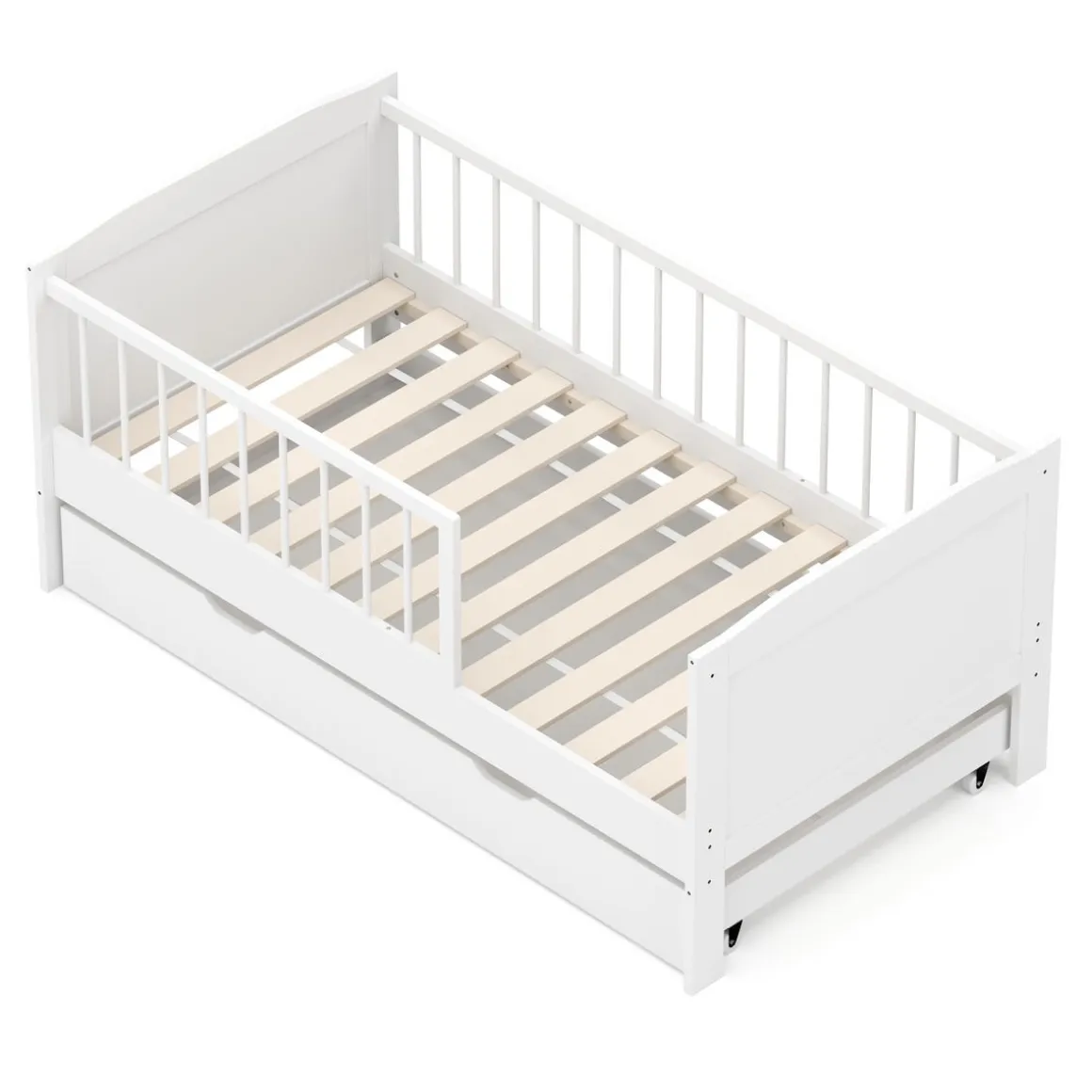 Kinderbett RAYA mit Schublade 70 x 140 cm weiss