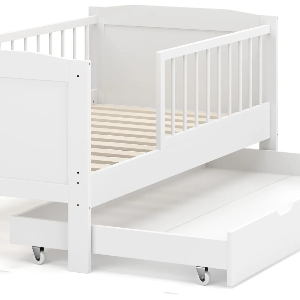 Kinderbett RAYA mit Schublade 70 x 140 cm weiss