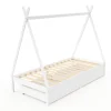 Kinderbett Tipi TENDA mit Schubladen weiss