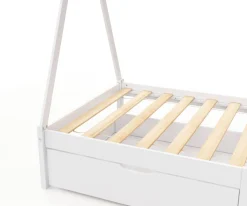 Kinderbett Tipi TENDA mit Schubladen weiss