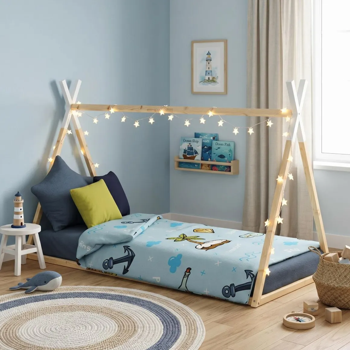 Kinderbett TIPI 90 x 200 cm natur
