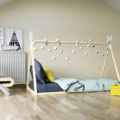 Kinderbett TIPI 90 x 200 cm natur