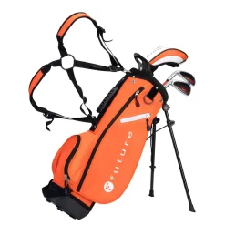 Kinder Golfset 5-teilig Rechtshänder bis 105 cm orange/schwarz