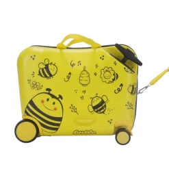 Kinderkoffer Hartschalenkoffer mit Sitzfläche Biene gelb
