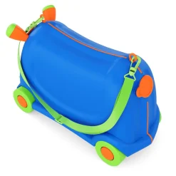 Kinderkoffer Hartschalenkoffer mit Sitzfläche blau