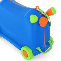 Kinderkoffer Hartschalenkoffer mit Sitzfläche blau