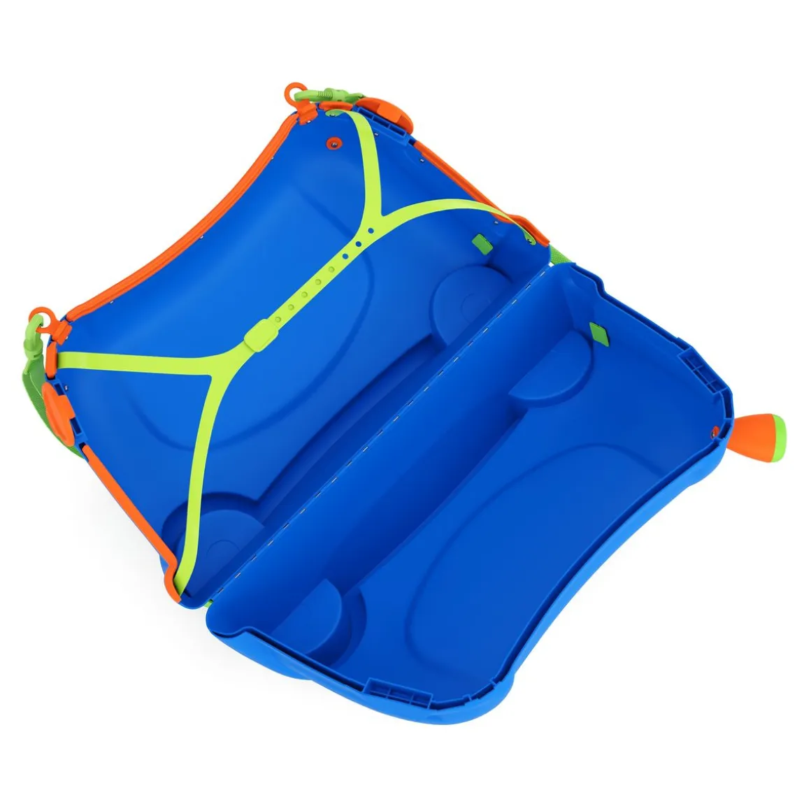 Kinderkoffer Hartschalenkoffer mit Sitzfläche blau
