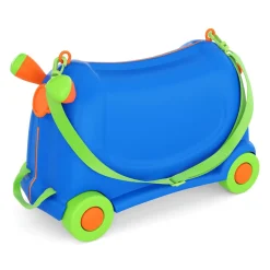 Kinderkoffer Hartschalenkoffer mit Sitzfläche blau