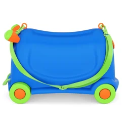 Kinderkoffer Hartschalenkoffer mit Sitzfläche blau