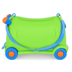 Kinderkoffer Hartschalenkoffer mit Sitzfläche grün