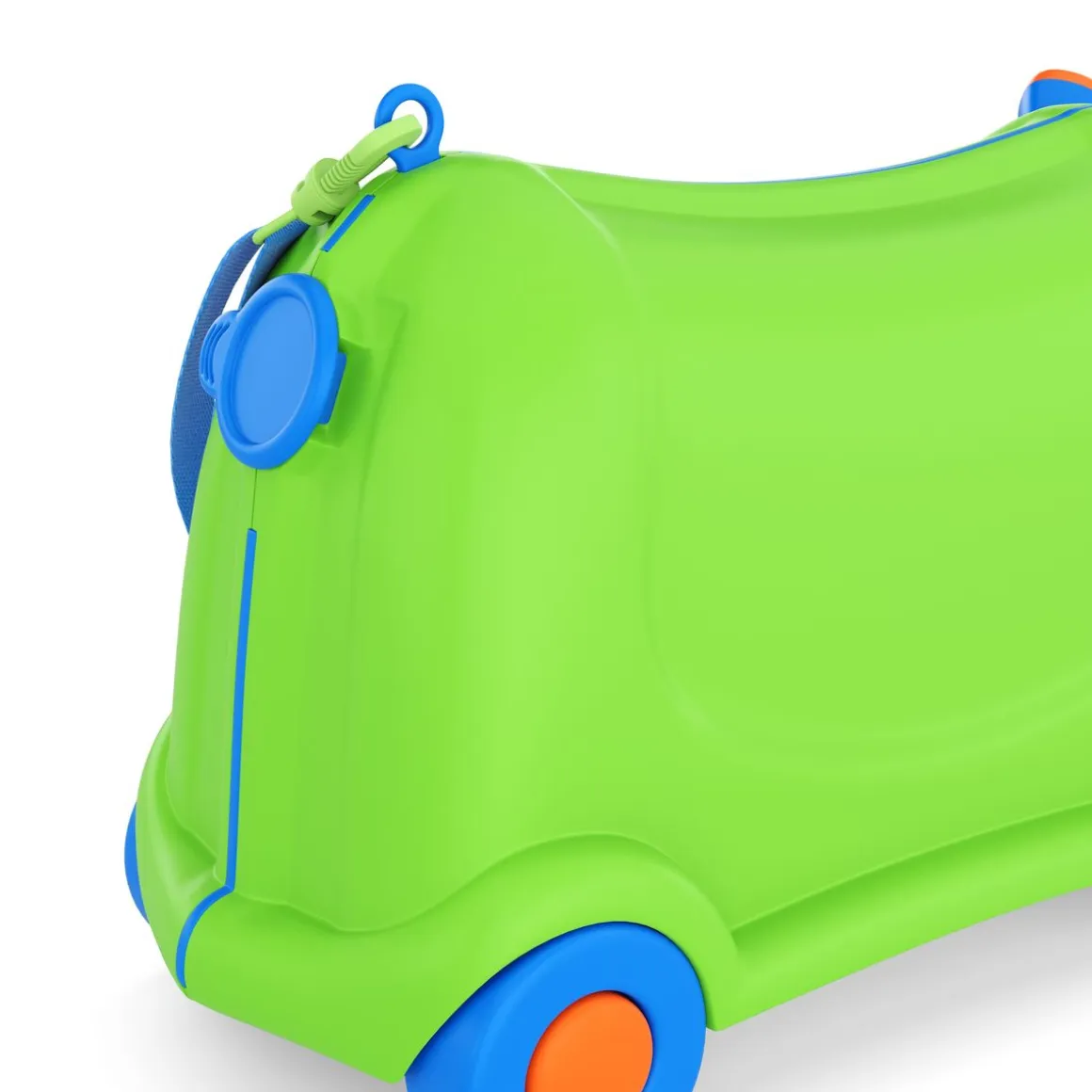 Kinderkoffer Hartschalenkoffer mit Sitzfläche grün