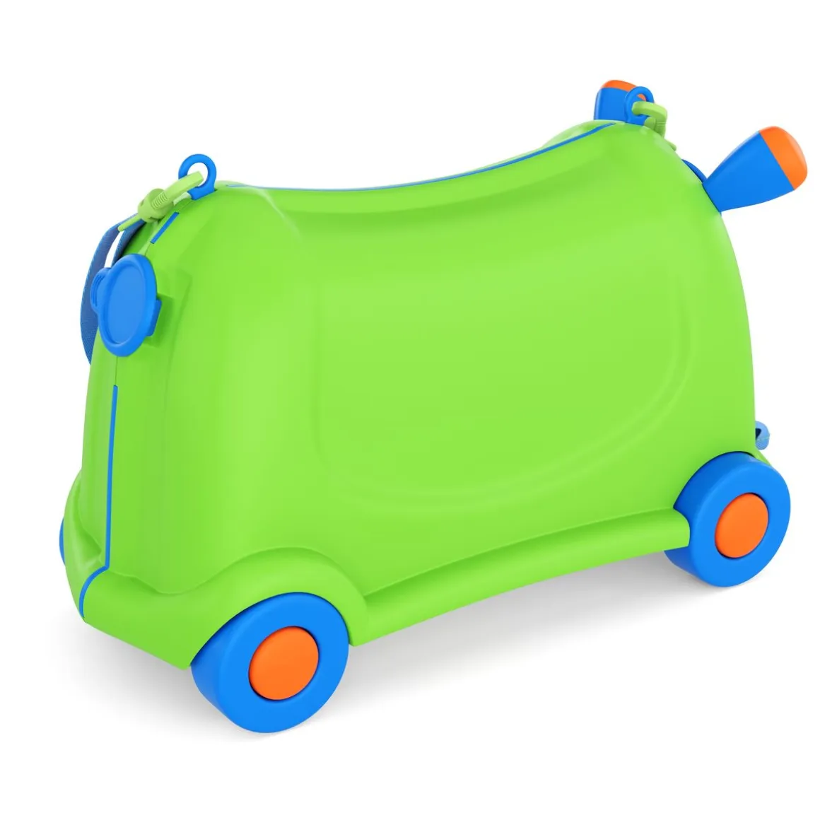 Kinderkoffer Hartschalenkoffer mit Sitzfläche grün