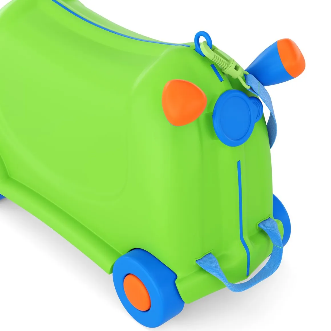 Kinderkoffer Hartschalenkoffer mit Sitzfläche grün