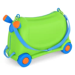 Kinderkoffer Hartschalenkoffer mit Sitzfläche grün