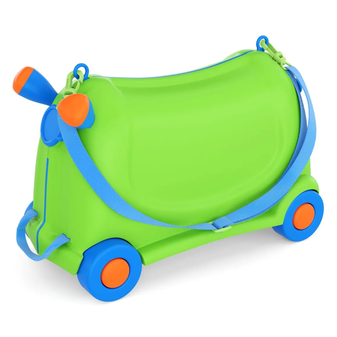 Kinderkoffer Hartschalenkoffer mit Sitzfläche grün