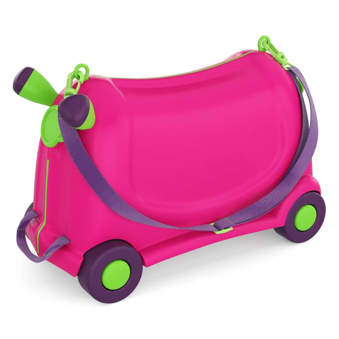 Kinderkoffer Hartschalenkoffer mit Sitzfläche pink