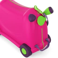 Kinderkoffer Hartschalenkoffer mit Sitzfläche pink