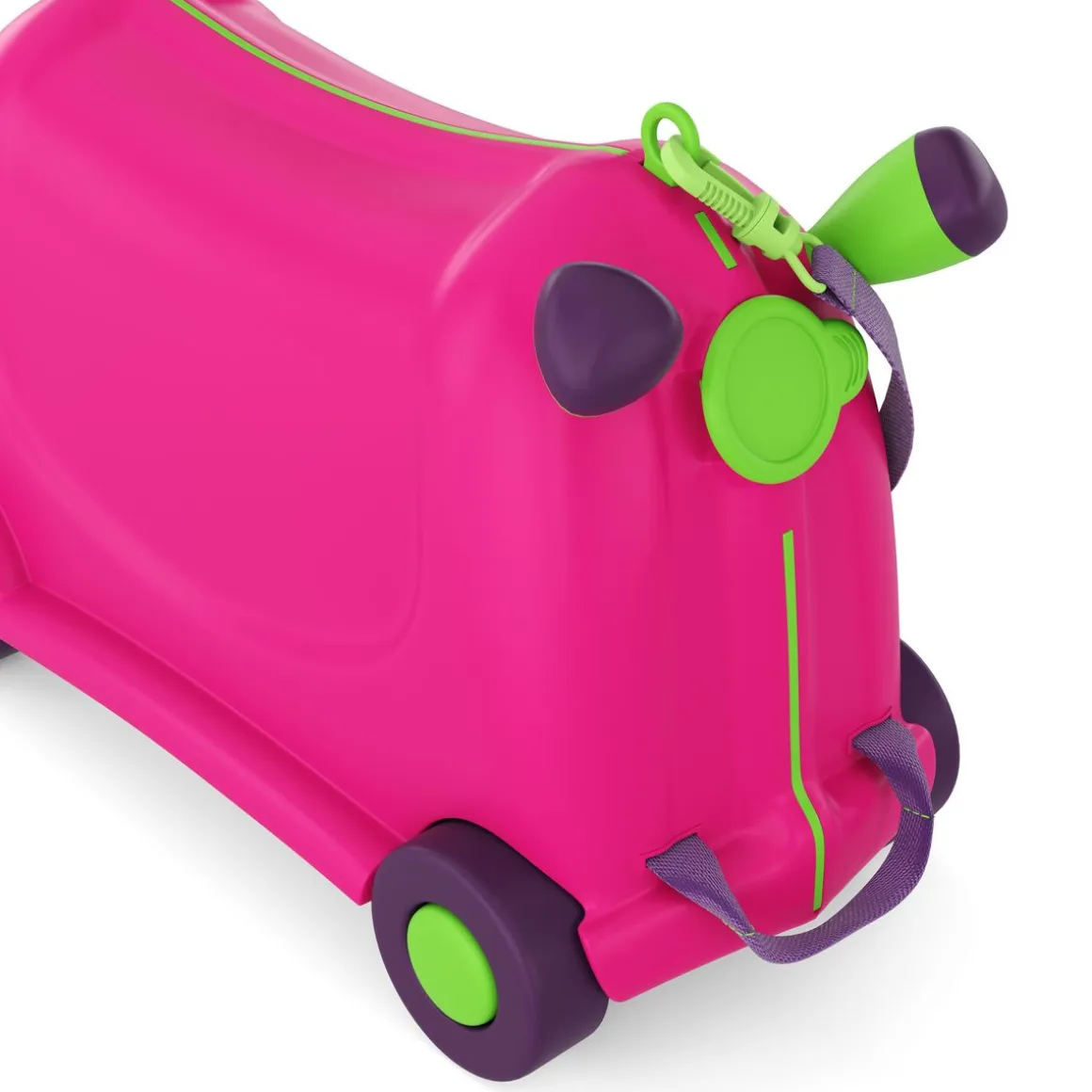 Kinderkoffer Hartschalenkoffer mit Sitzfläche pink