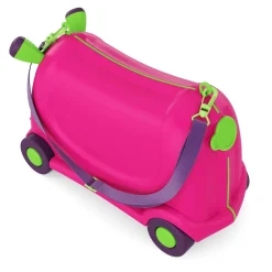 Kinderkoffer Hartschalenkoffer mit Sitzfläche pink