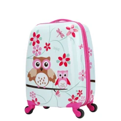 Kinderkoffer Hartschalenkoffer Eule rosa