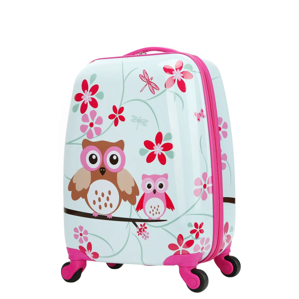 Kinderkoffer Hartschalenkoffer Eule rosa