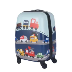 Kinderkoffer Hartschalenkoffer Autos blau