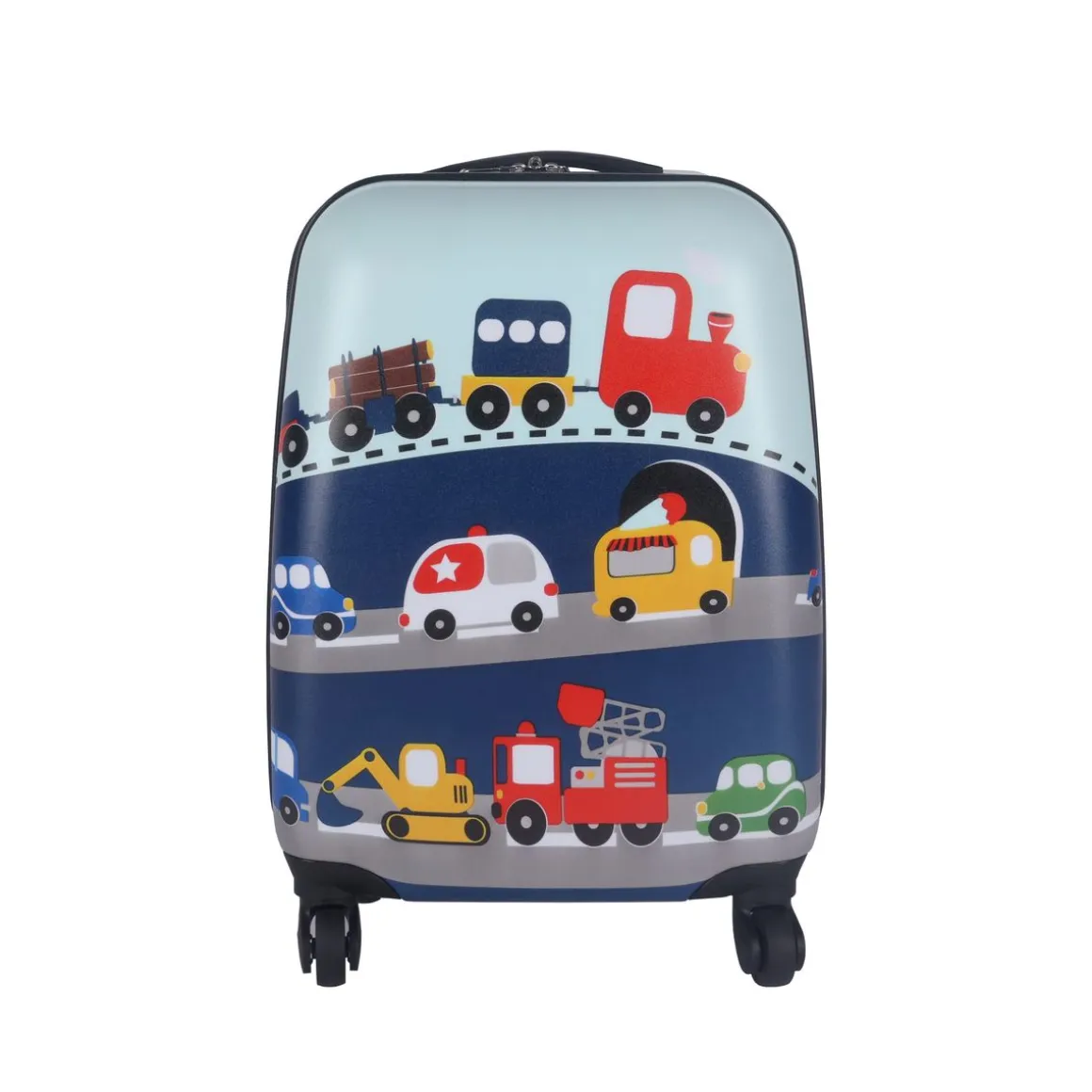 Kinderkoffer Hartschalenkoffer Autos blau