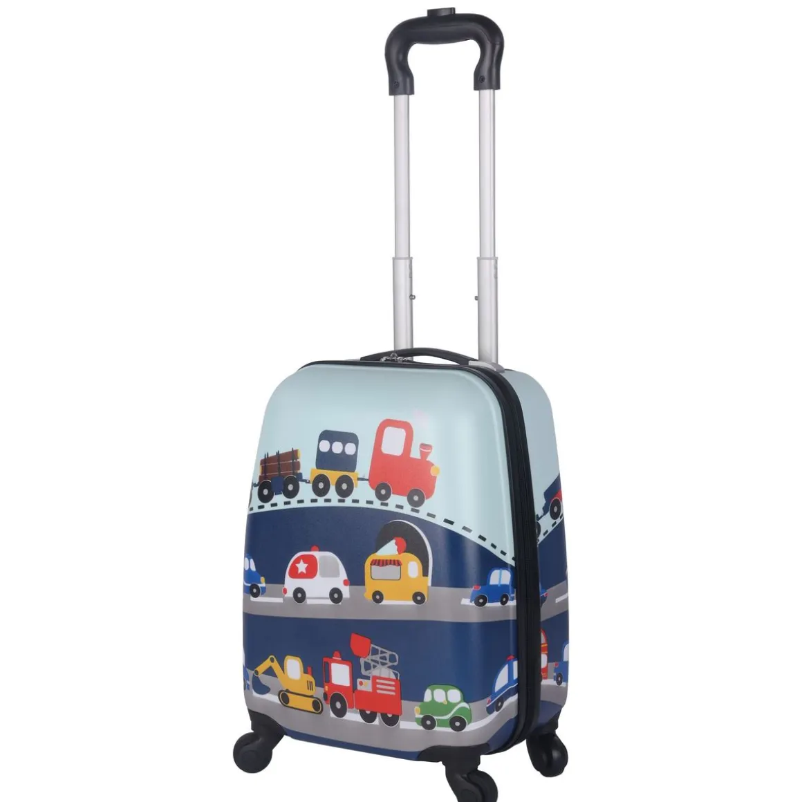 Kinderkoffer Hartschalenkoffer Autos blau