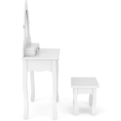 Kinder Schminktisch mit Hocker weiss
