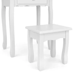 Kinder Schminktisch mit Hocker weiss