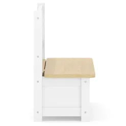 Kindersitzbank mit Stauraum Holz weiss/natur